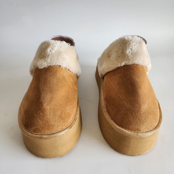 Mudd Platform Faux Fur Lined Cozy Slippers Size 8.5 - Picture 2 of 8